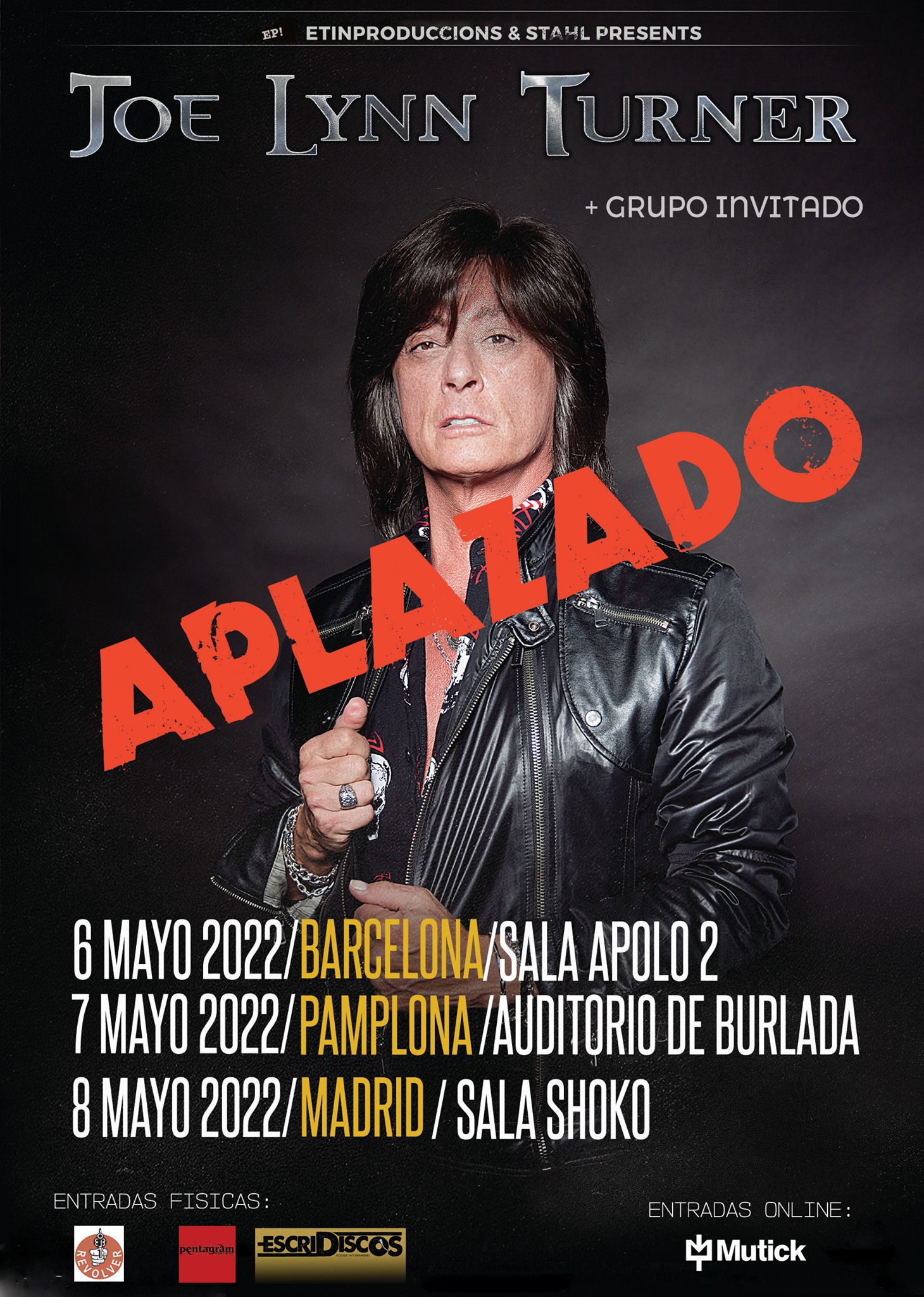 Aplazada la Gira de Joe Lynn Turner a mayo de 2022