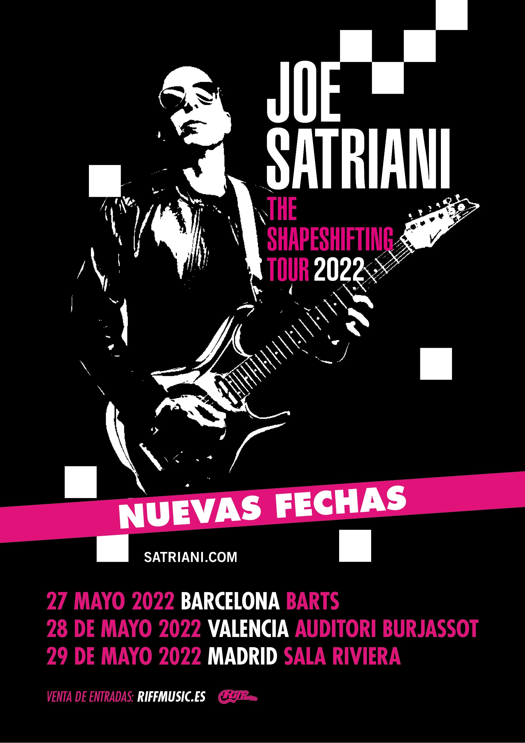 Fechas nuevas para el tour de Joe Satriani en mayo de 2022