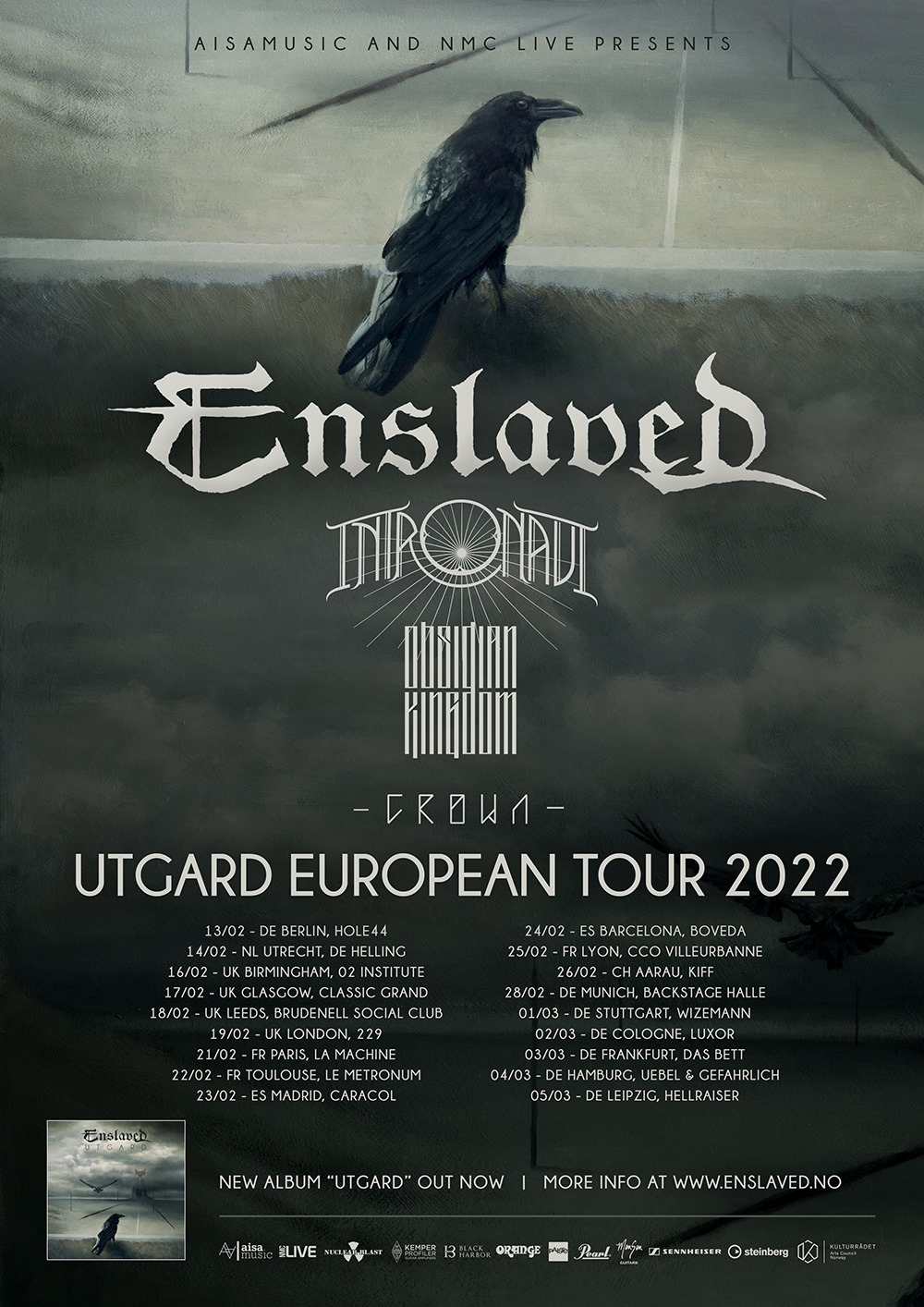 Enslaved pospone las fechas de su tour europeo hasta 2022