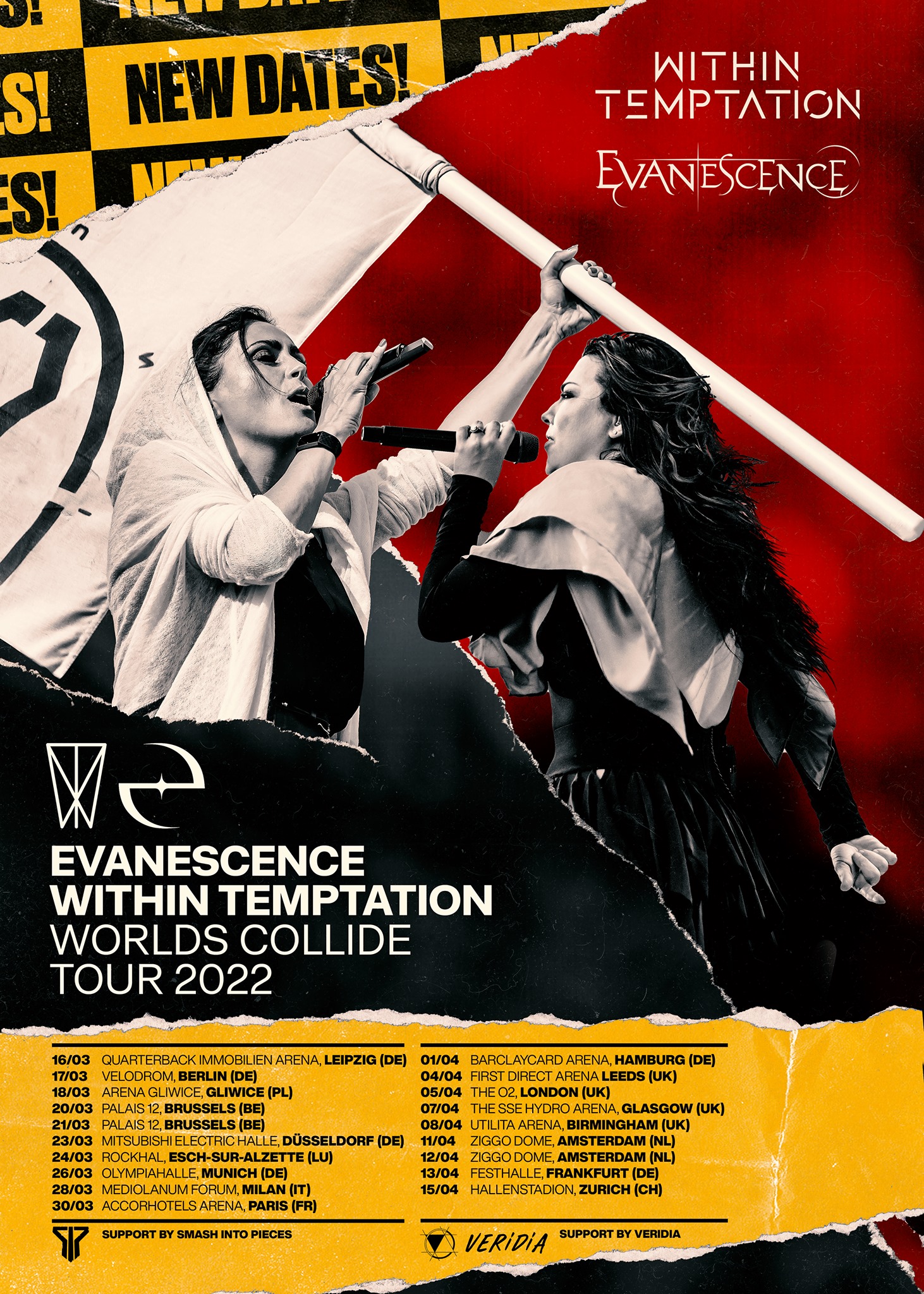Evanescence y within Temptation posponen su gira europea a 2022
