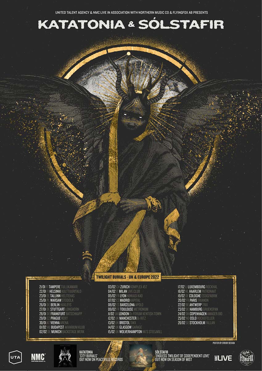 Fechas del tour europeo de Katatonia y Sólstafir