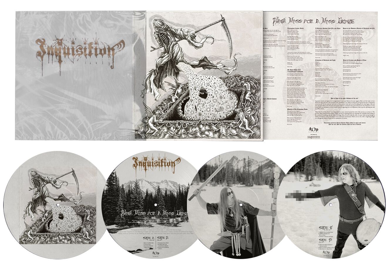 Caja especial del álbum de Inquisition titulado «Black Mass for a Mass Grave».