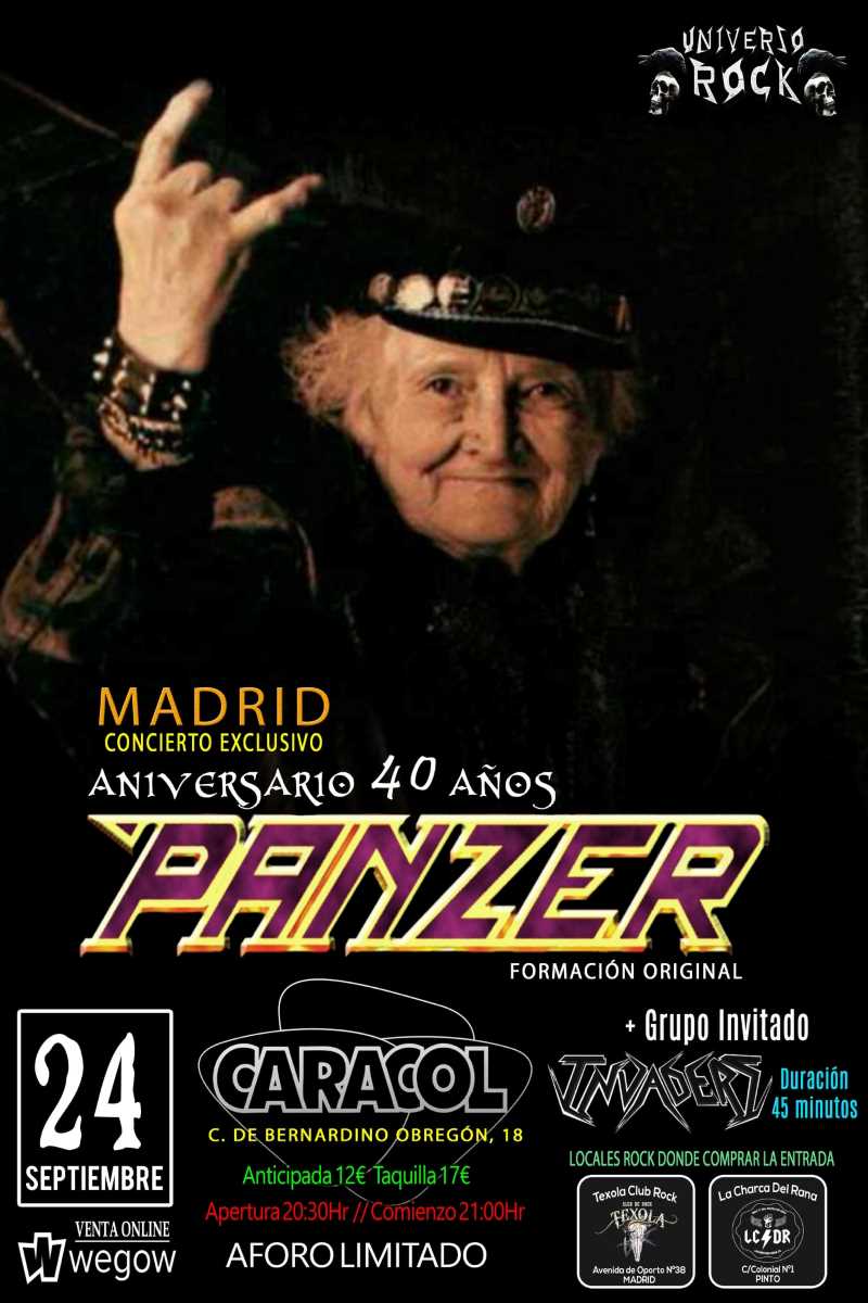 Nueva fecha del concierto de 40 aniversario de Panzer en Madrid
