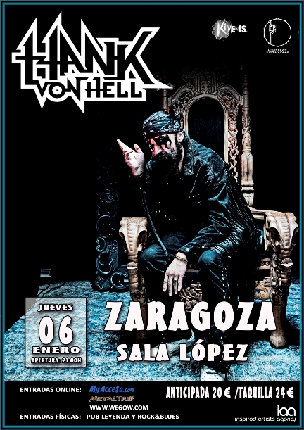 Concierto de Hank Von Hell en Zaragoza el día de Reyes