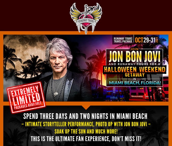 Bon Jovi presenta su exclusivo «Halloween Weekend» en Miami