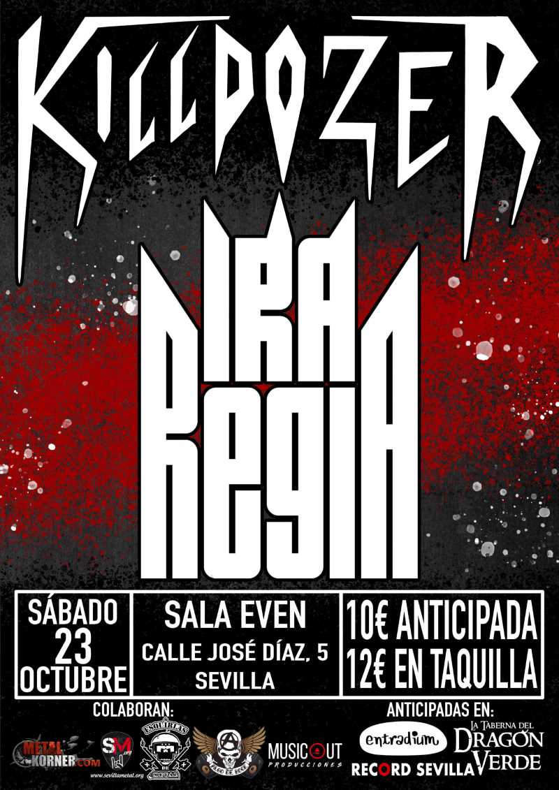 Anuncio del concierto de Killdozer e Ira Regia en Sevilla