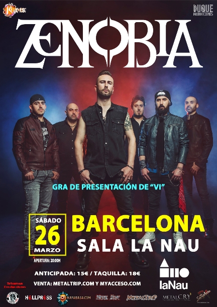 Concierto de Zenobia en Barcelona el próximo 26 de marzo de 2022