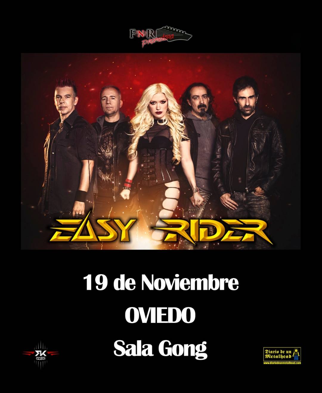 Concierto de Easy Rider en Oviedo el 19 de noviembre