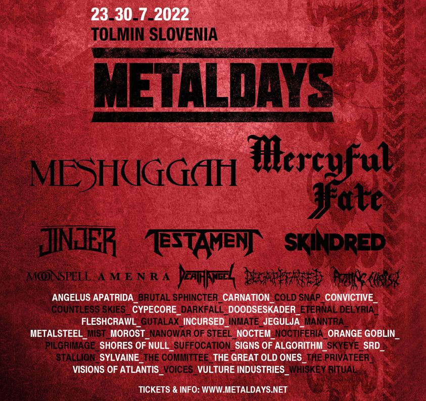 Nuevas confirmaciones del Metaldays 2022