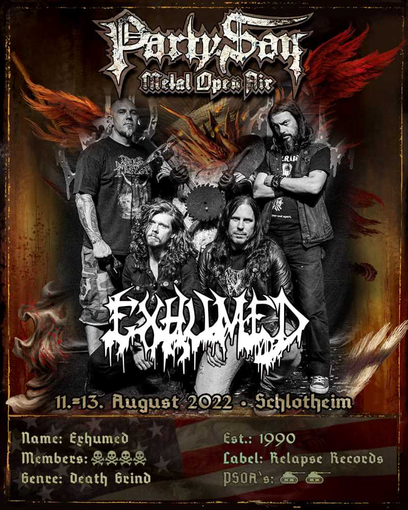 Exhumed y más bandas al Party San Open Air 2022