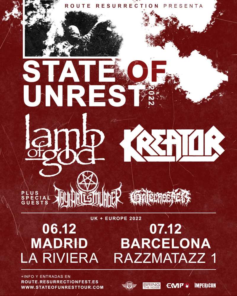 Nuevas fechas de la gira de Lamb Of God con Kreator