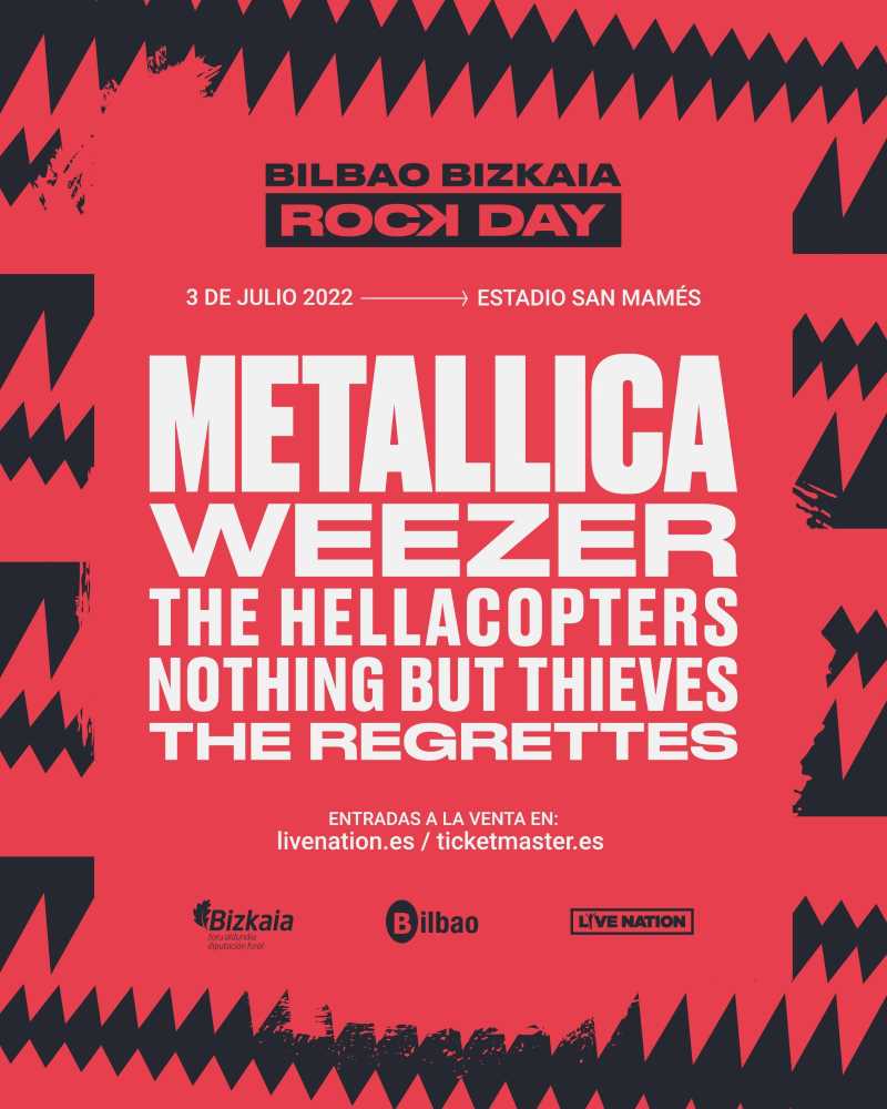 Metallica confirma concierto en Bilbao el domingo 3 de julio