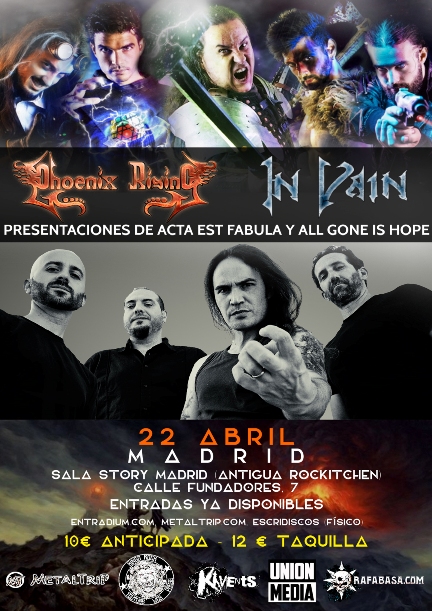 Phoenix Rising e In Vain en Madrid el 22 de abril