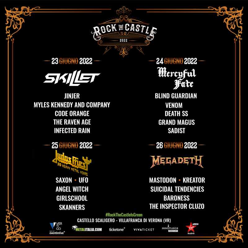 Completo el cartel del Rock The Castle 2022 italiano