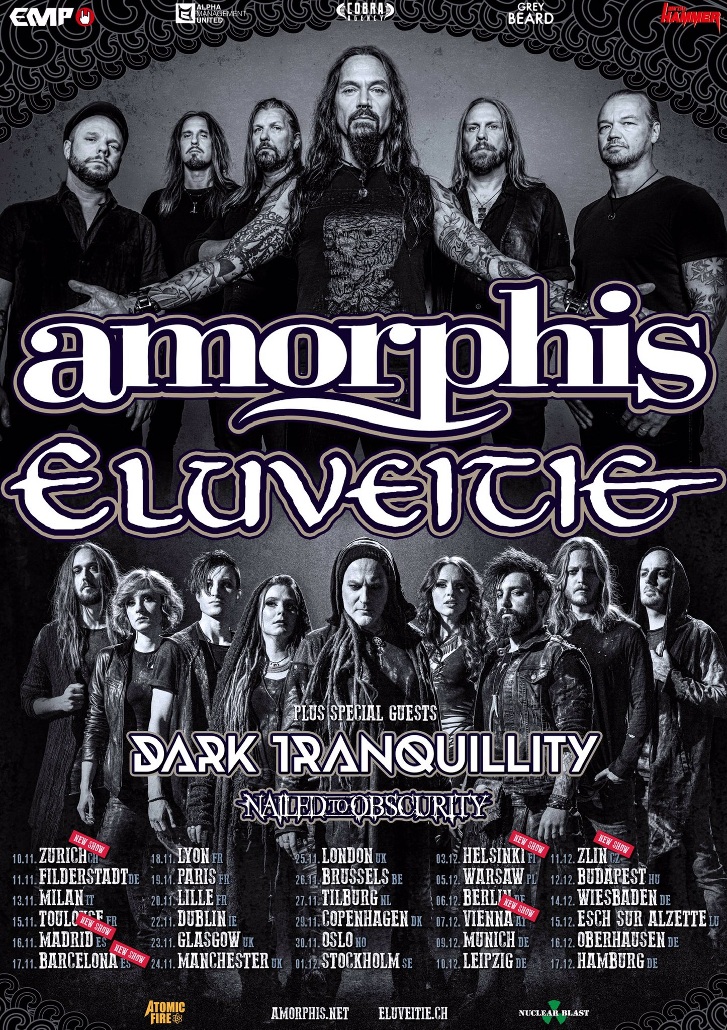 Amorphis, Eluveitie y Dark Tranquillity confirman conciertos en España