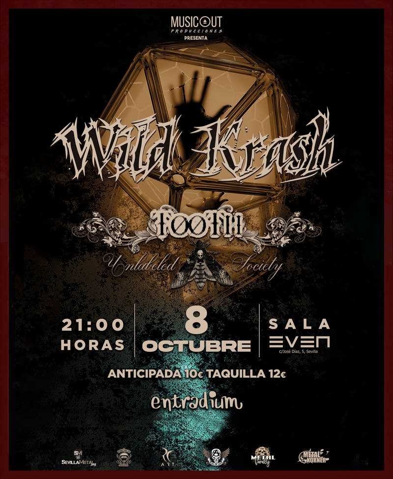 Anuncio del concierto de Wild Krash en Sevilla el 8 de octubre