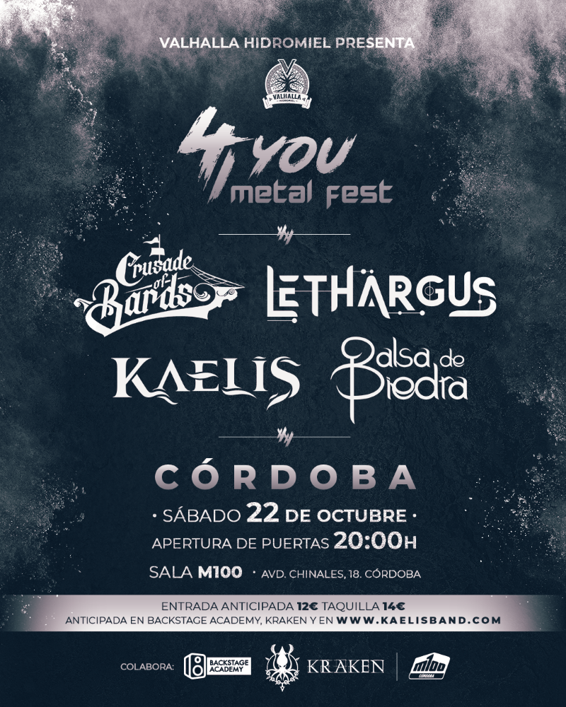 Este sábado 22 de octubre el 4You Metal Fest en Córdoba