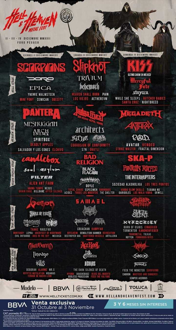 Actualización del Hell & Heaven Metal Fest mexicano