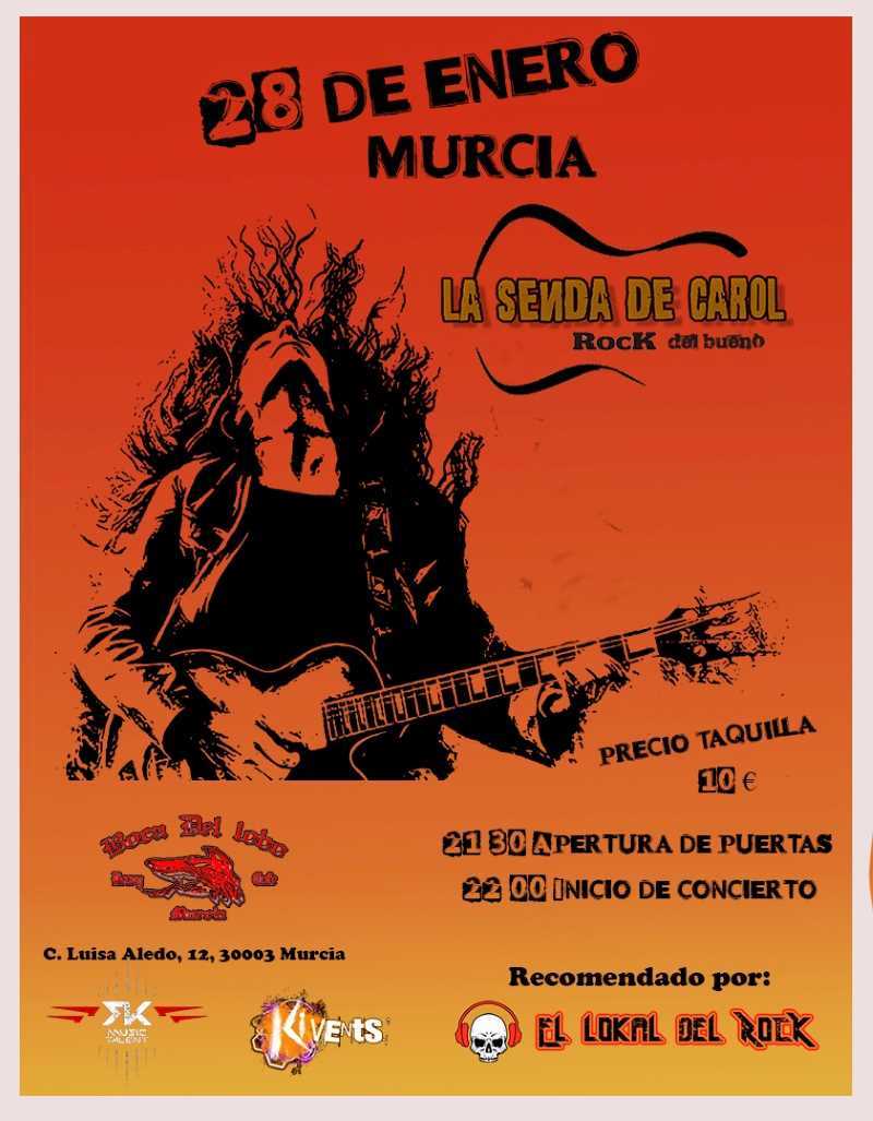 Concierto de La Senda de Carol en Murcia el 28 de enero