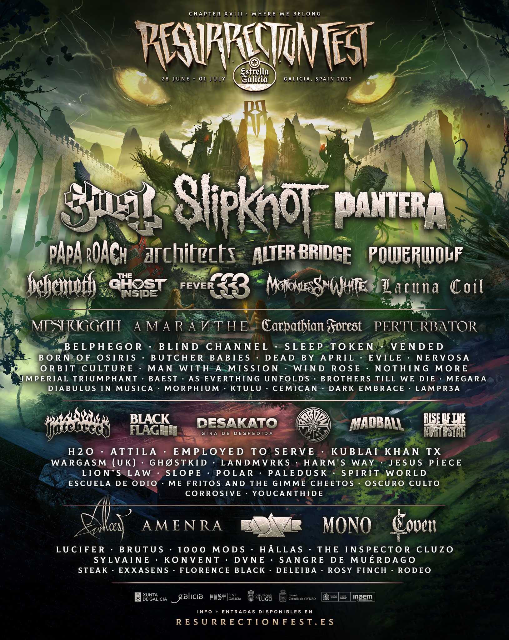 Primeras bandas confirmadas del Resurrection Fest 2023
