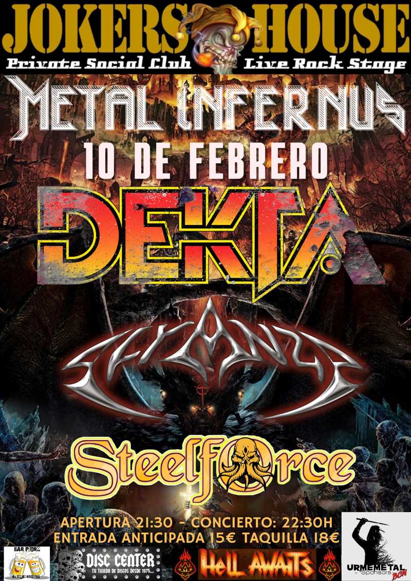 Concierto Metal Infernus en Barcelona con Dekta, Alyanza y Steelforce