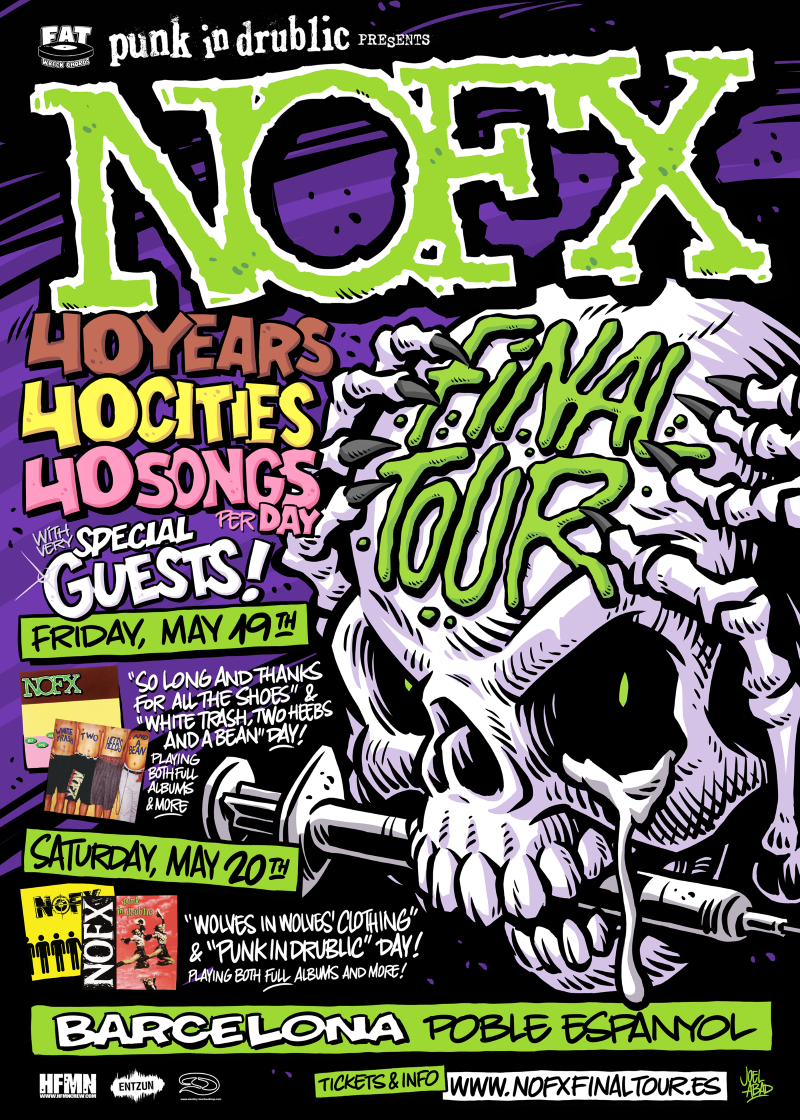 Dos conciertos de NOFX en Barcelona dentro de su Final Tour