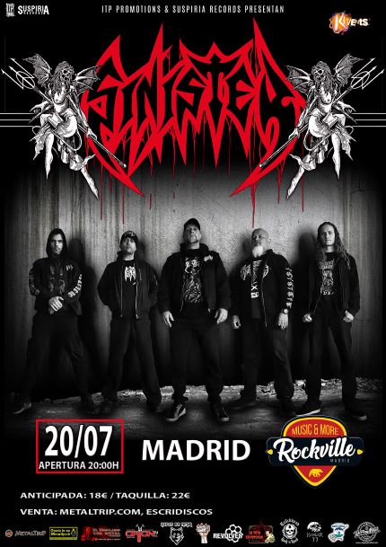 Sinister arrancan la gira en Madrid el 20 de julio