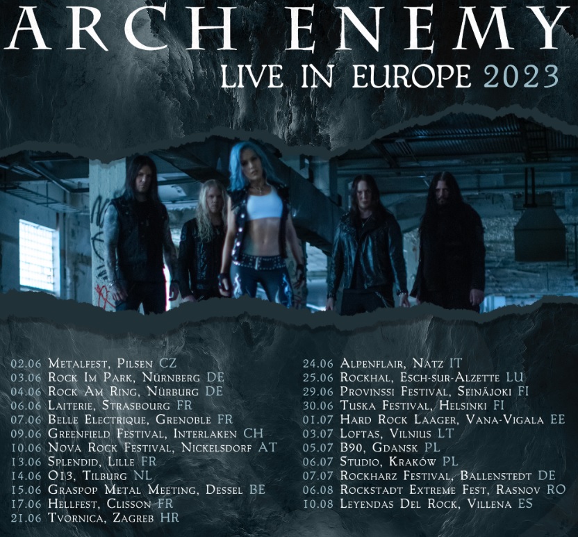 Fechas de la gira europea de Verano de Arch Enemy