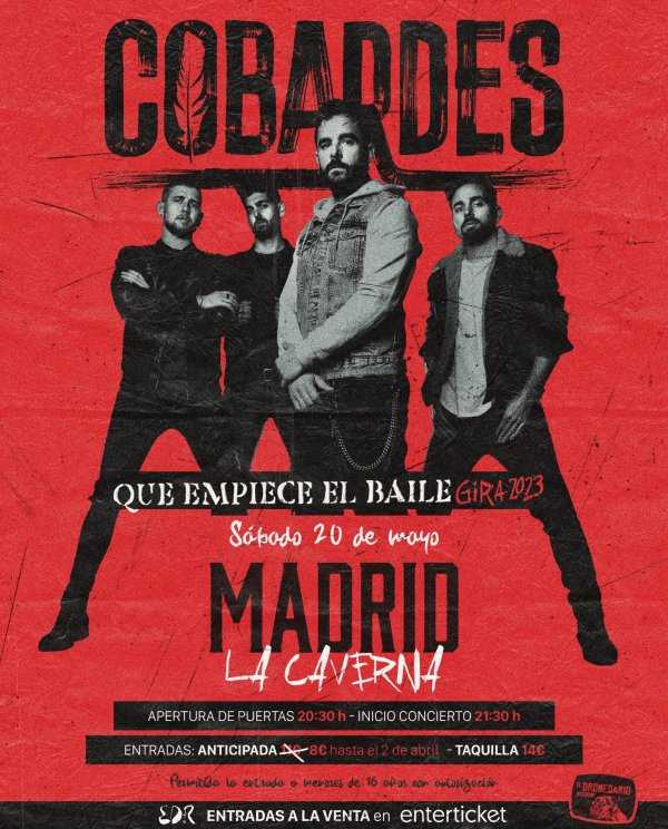 Cobardes presentan su disco en Madrid el 20 de mayo