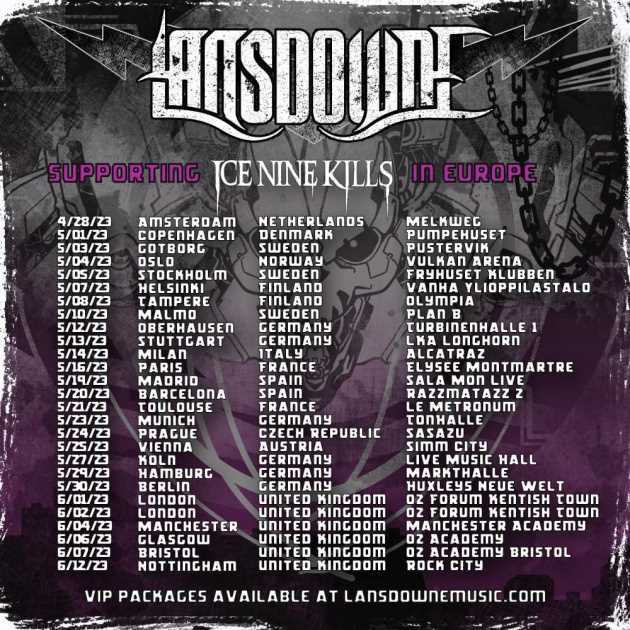 Fechas de Lansdowne con Ice Nine Kills en Europa