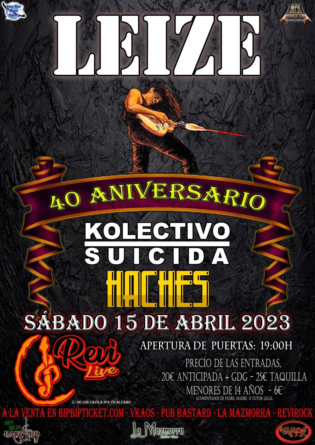 El 15 de abril Leize en la Sala Revi Live de Madrid