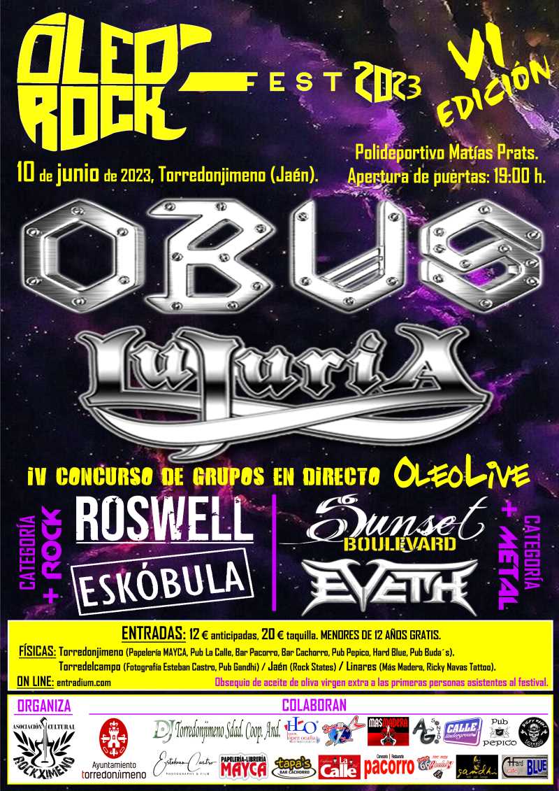 Publicado el cartel del VI Oleo Rock Festival 2023