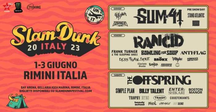 Información del festival Slam Dunk Festival Italy 2023