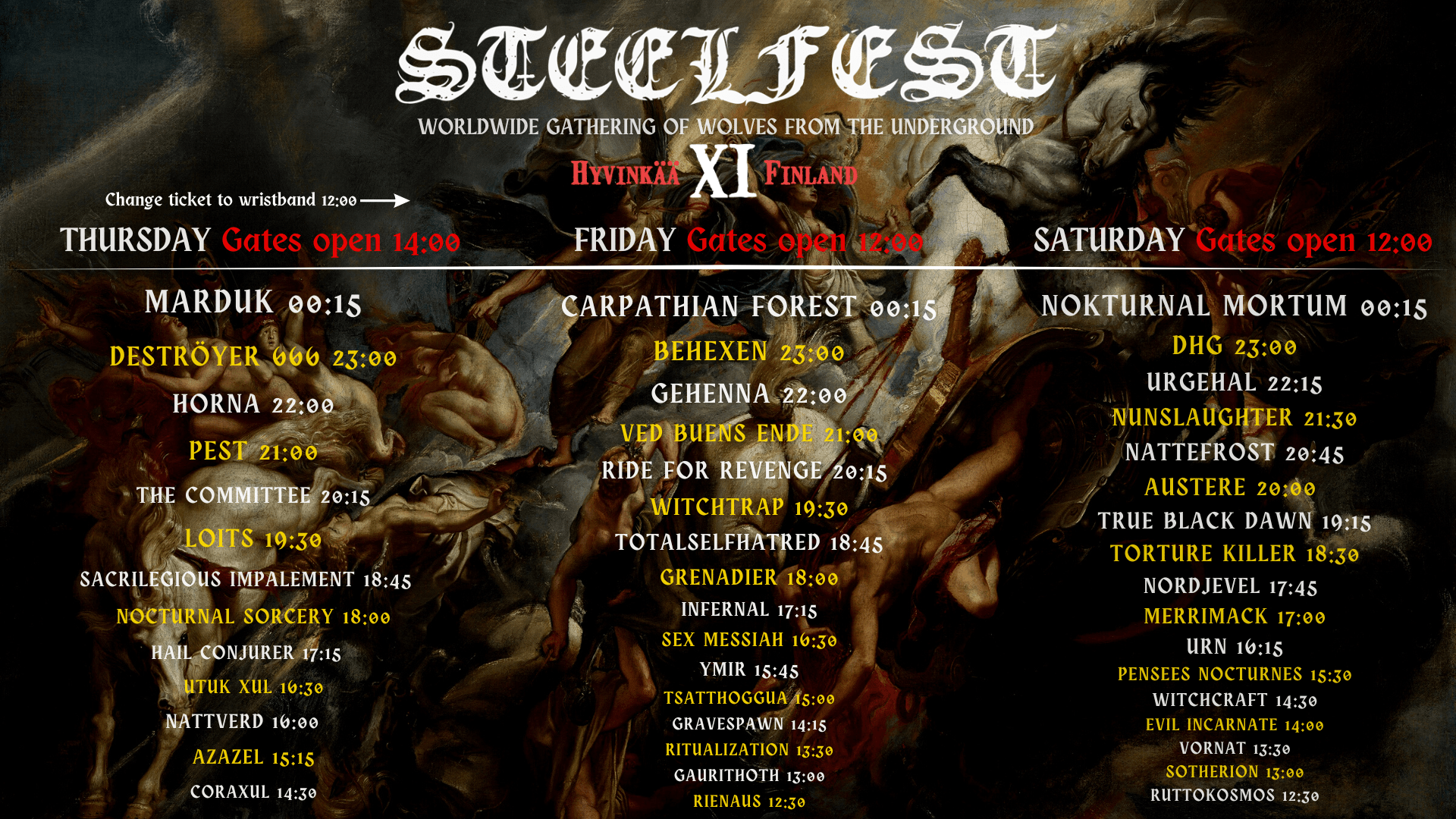 Running order publicado del Steelfest XI de Finlandia