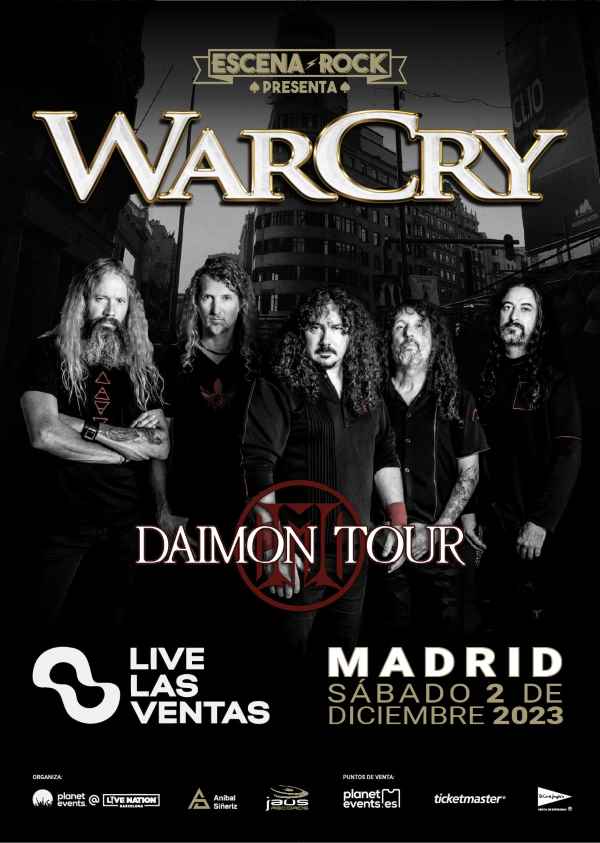 WarCry anuncia un concierto el sábado 2 de diciembre de 2023, presentado por “Escena Rock”