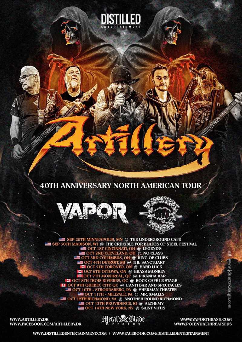 Fechas de la gira de 40 aniversario de Artillery en Estados Unidos
