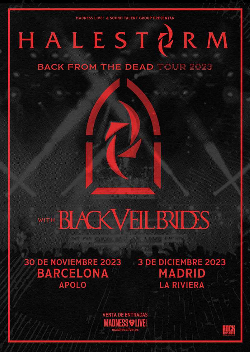 Halestorm en Barcelona y Madrid en otoño
