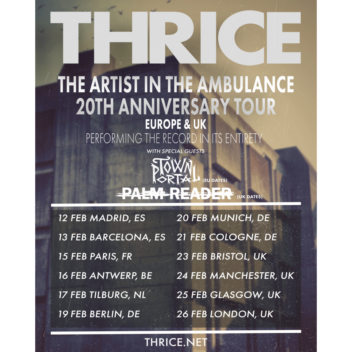 Fechas de la gira europea de Thrice