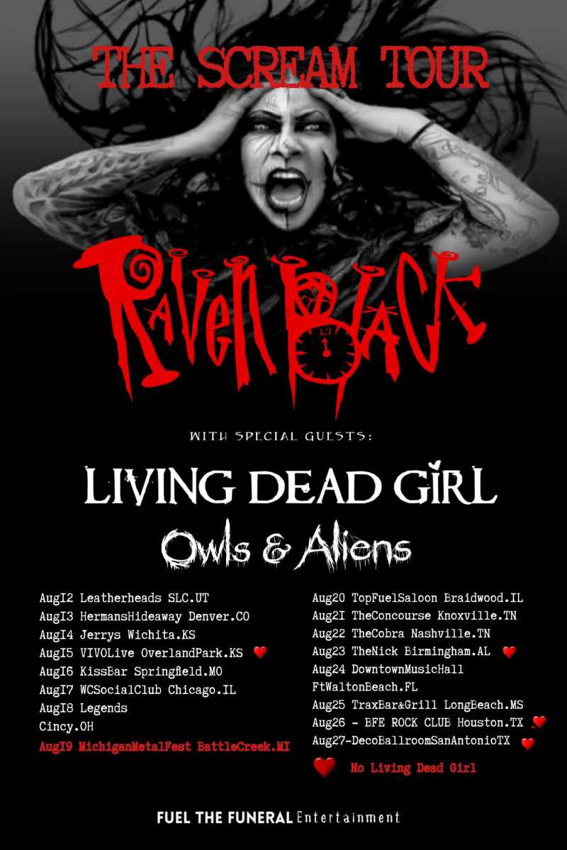 Fechas del tour norteamericano de Raven Black