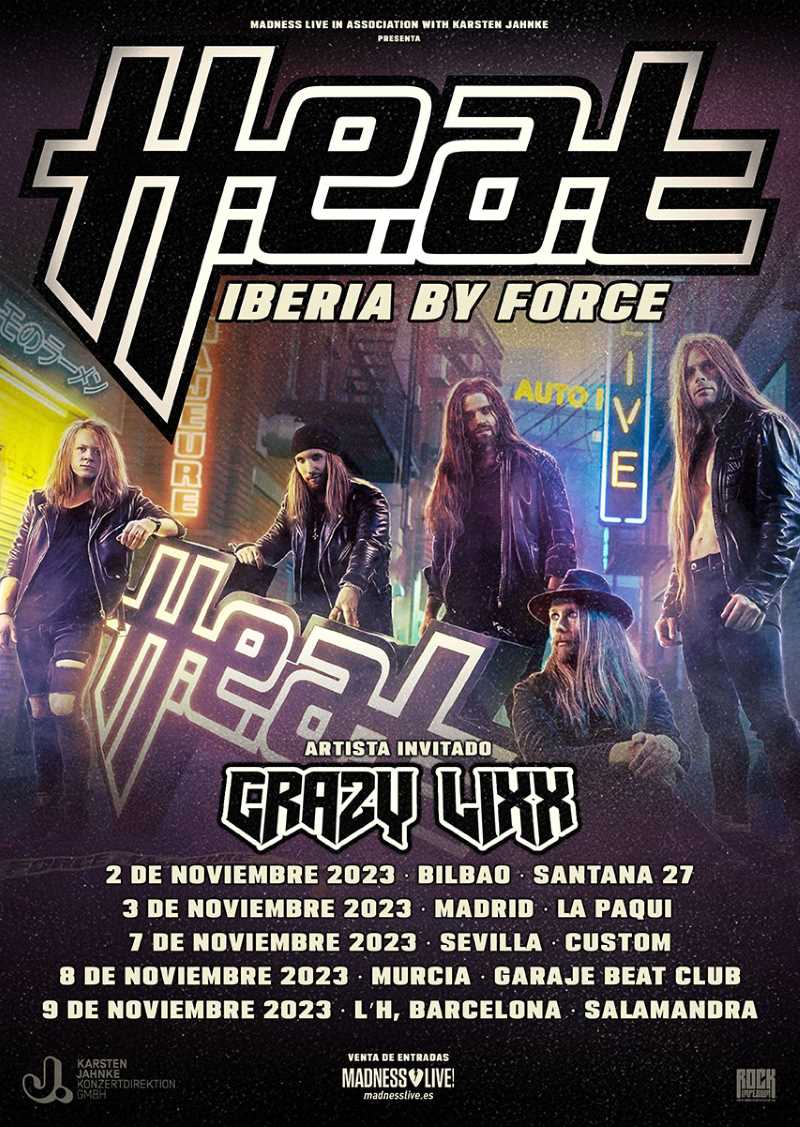 Fechas de la gira de H.E.A.T. junto a los Crazy Lixx