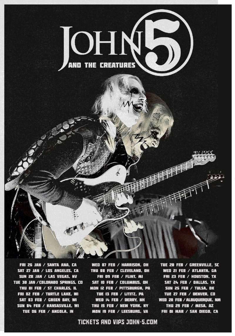 Anuncio del Tour norteamericano de John 5 And The Creatures