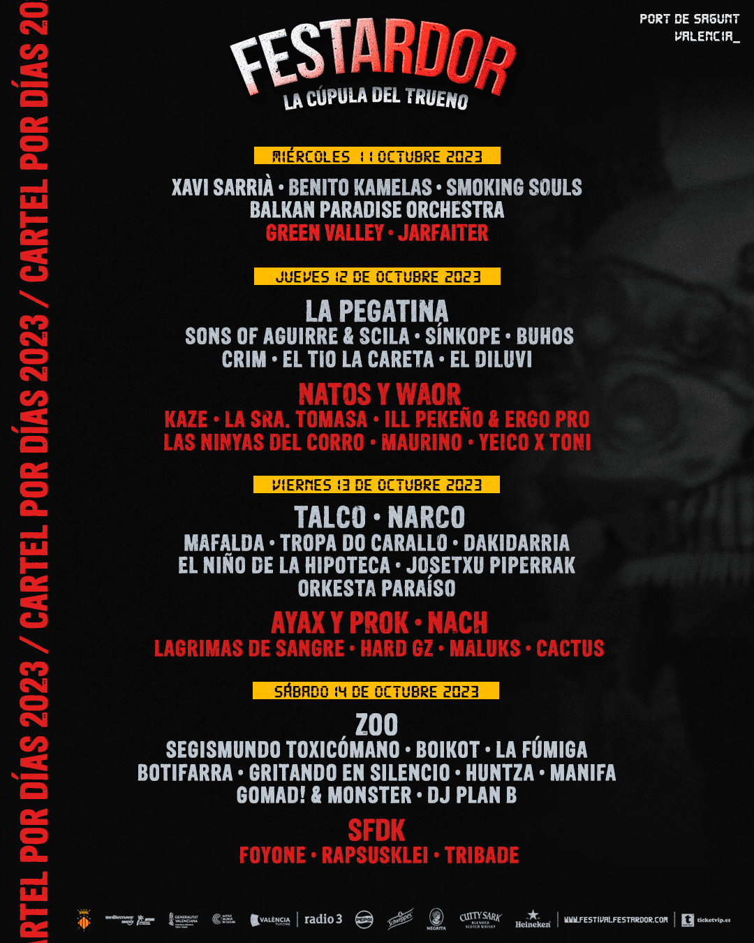 Publicados los horarios de los conciertos del Festardor 2023.