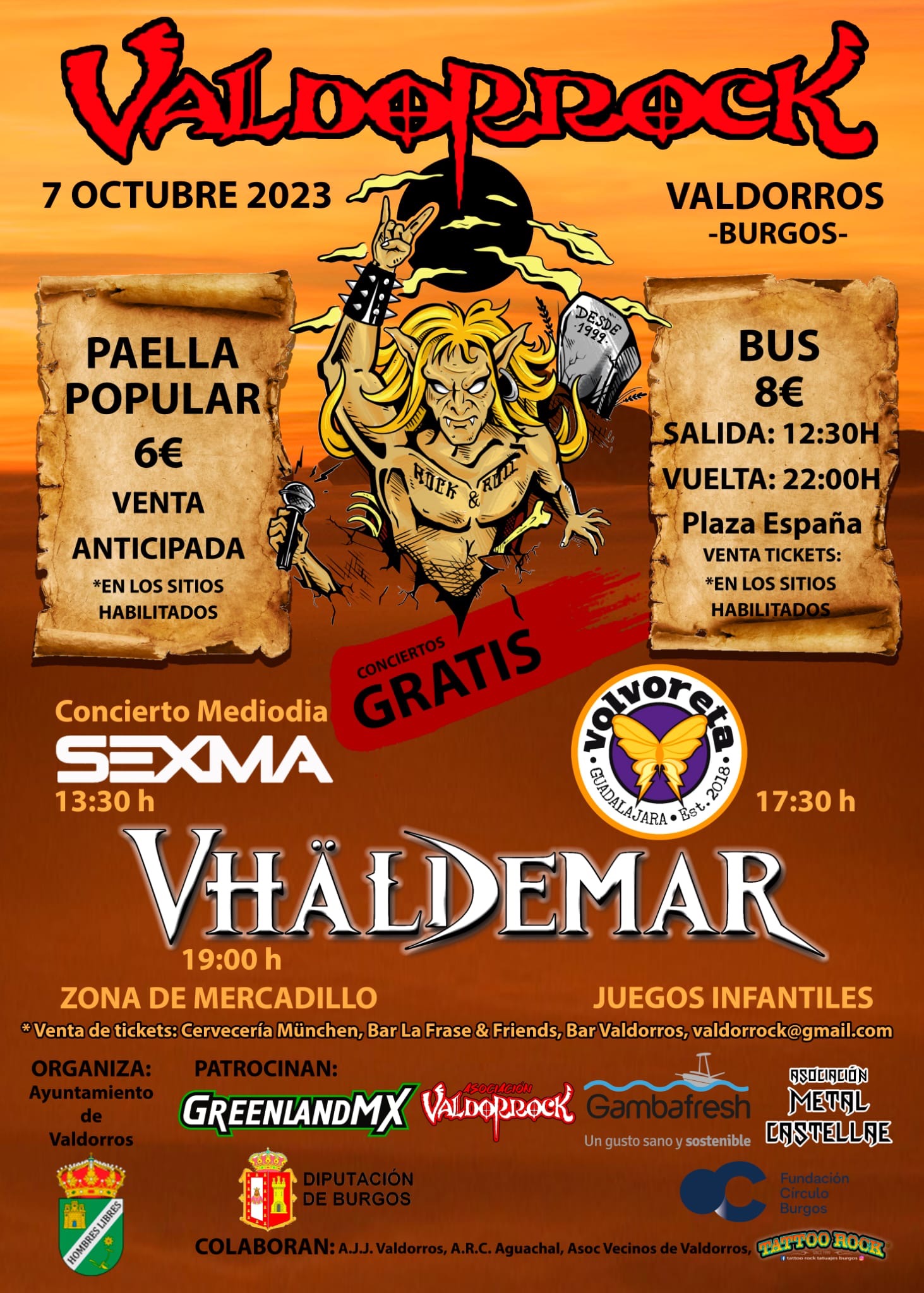 El próximo sábado 7 de octubre de 2023 vuelve el festival burgalés Valdorrock.