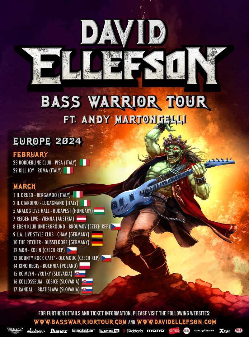 Gira europea de David Ellefson llamada «Bass Warrior Tour»