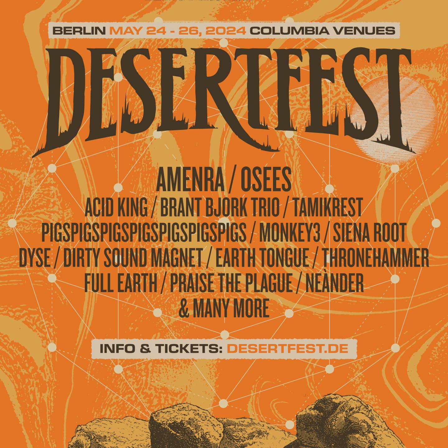 Primeras bandas anunciadas del Desertfest Berlín 2024.