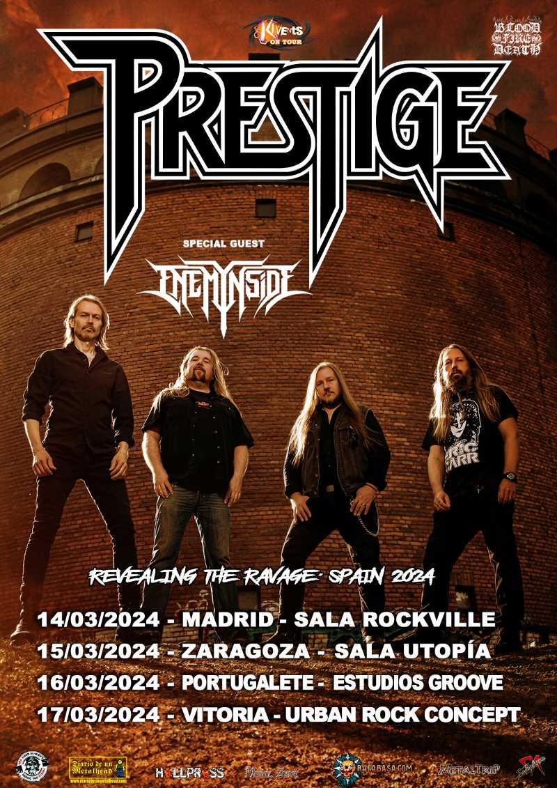 Gira española de los finlandeses Prestige con Enemynside en marzo 2024
