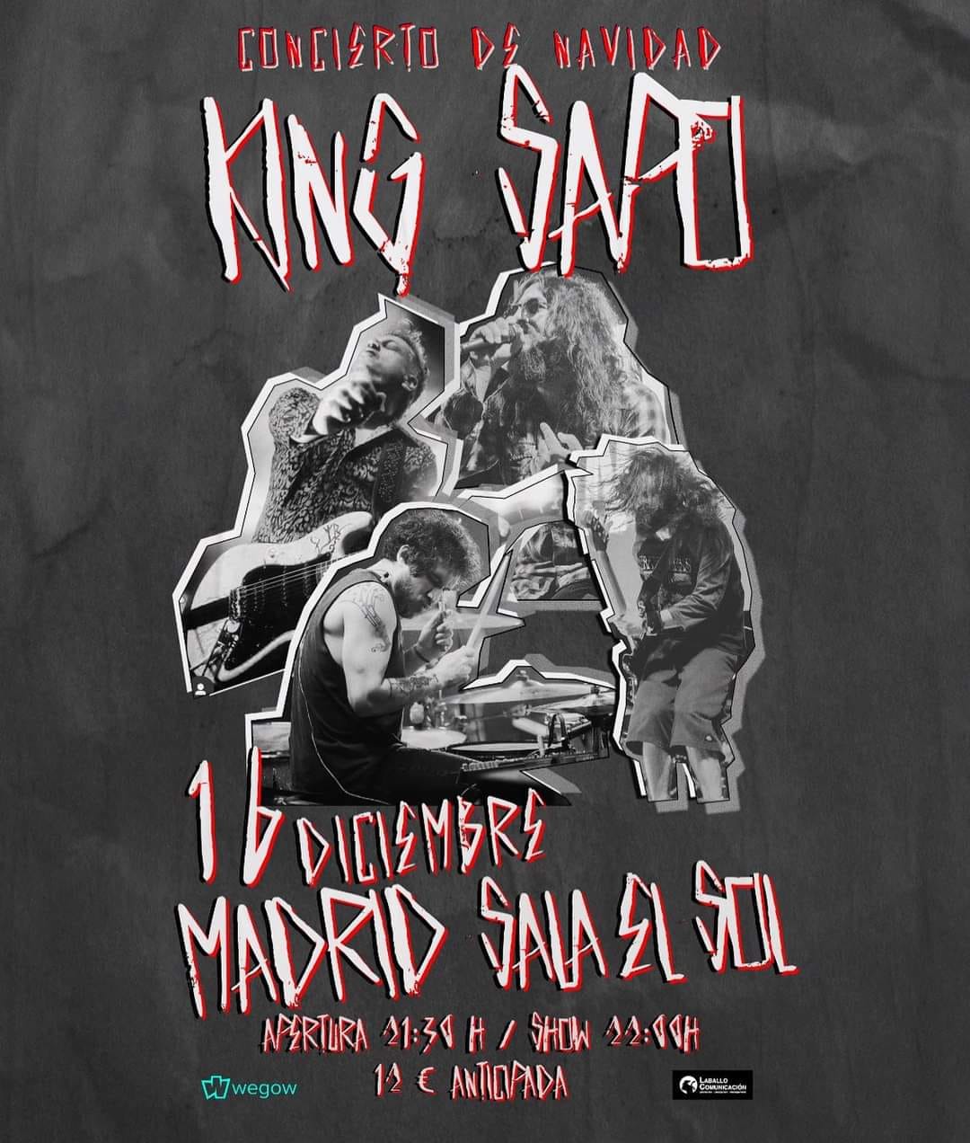 Concierto de King Sapo en Madrid, el próximo sábado 16 de diciembre en la Sala El Sol