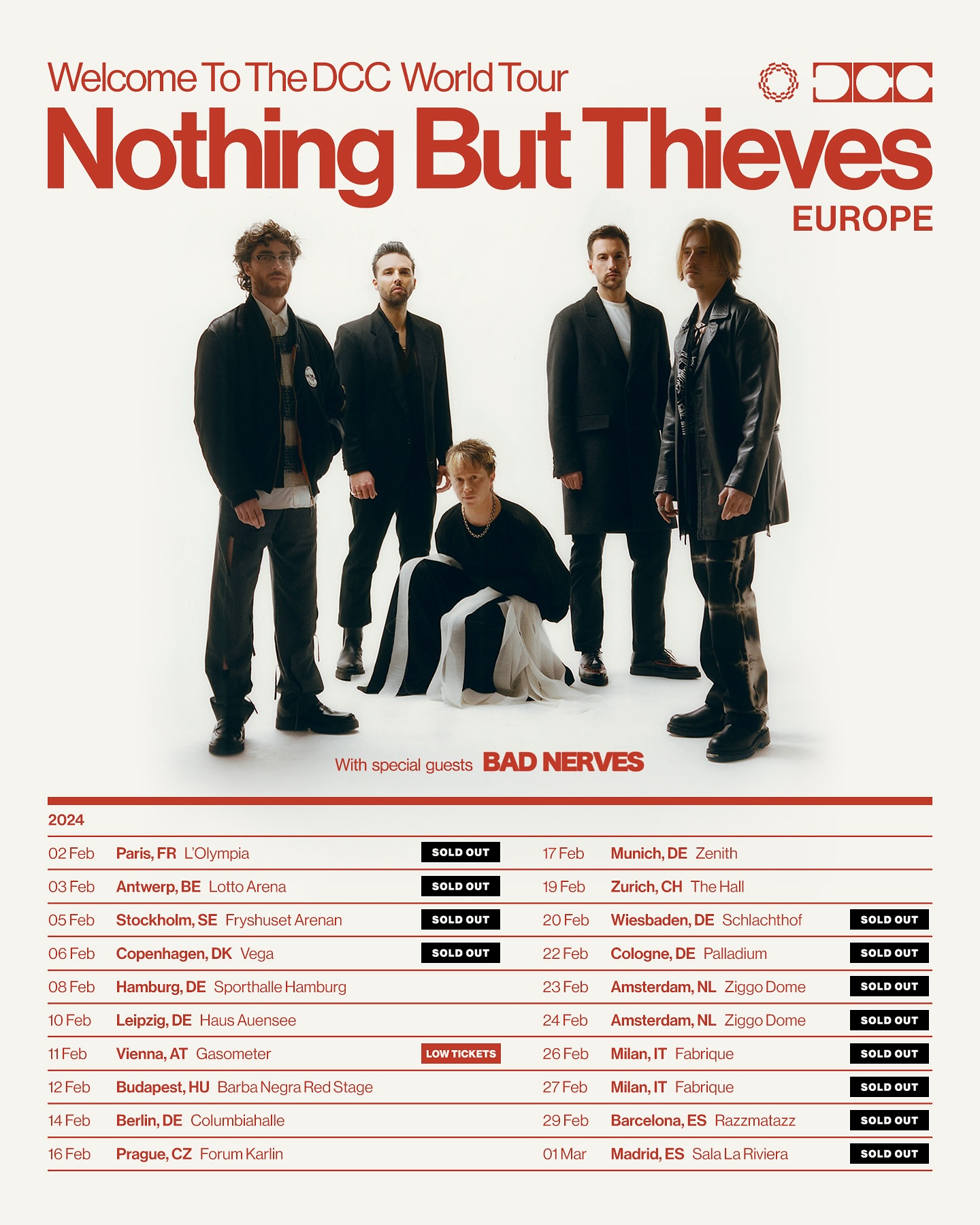 Fechas del tour europeo de Bad Nerves acompañando a Nothing But Thieves y presenta su single “Antidote”.