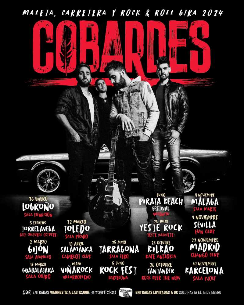 Cobardes presenta su gira «Maleta, carretera y Rock & Roll»