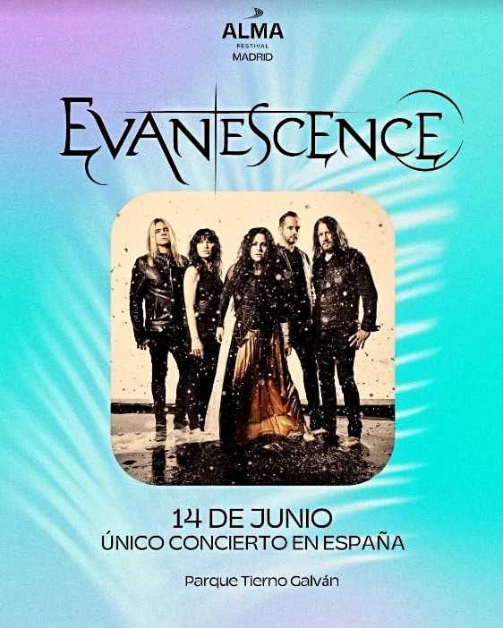 Evanescence en Madrid el 14 de junio en el Alma Festival